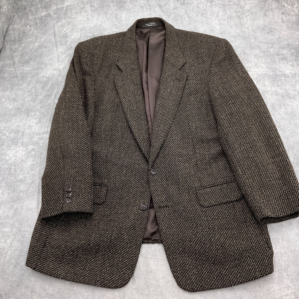 Mark Shale Blazer Men 44R Brown Tan Chevron Classic Timeless‎ Career Jacket Wool
